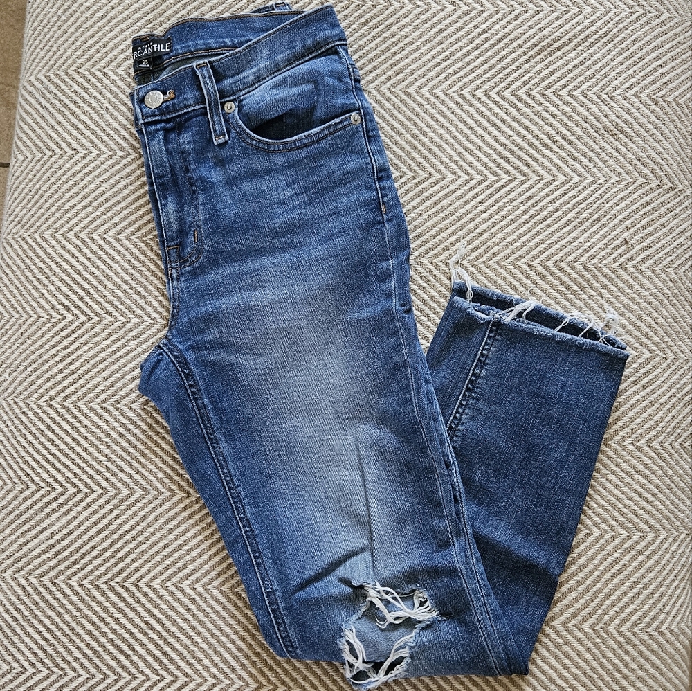Jcrew boyfriend jeans with raw hem